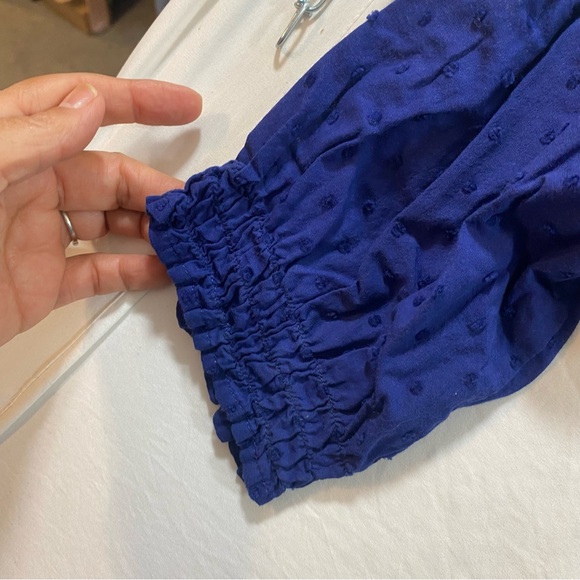 Adonna Blue Sleep Gown Textured Sleepwear long sleeve Button Down - Picture 9 of 12